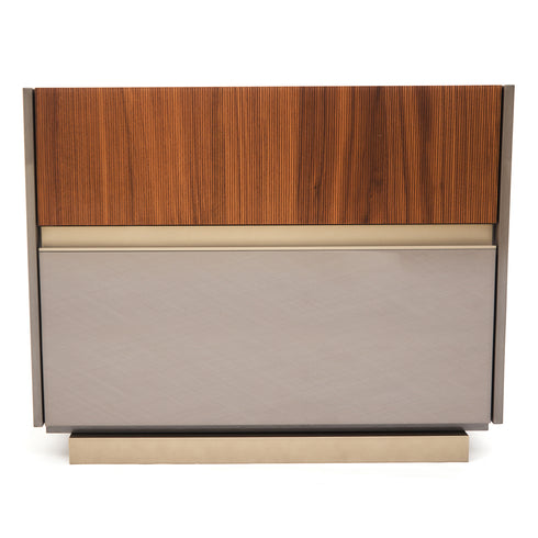 Corso Como Beige 2 Drawer Bedside Table - Ex Display